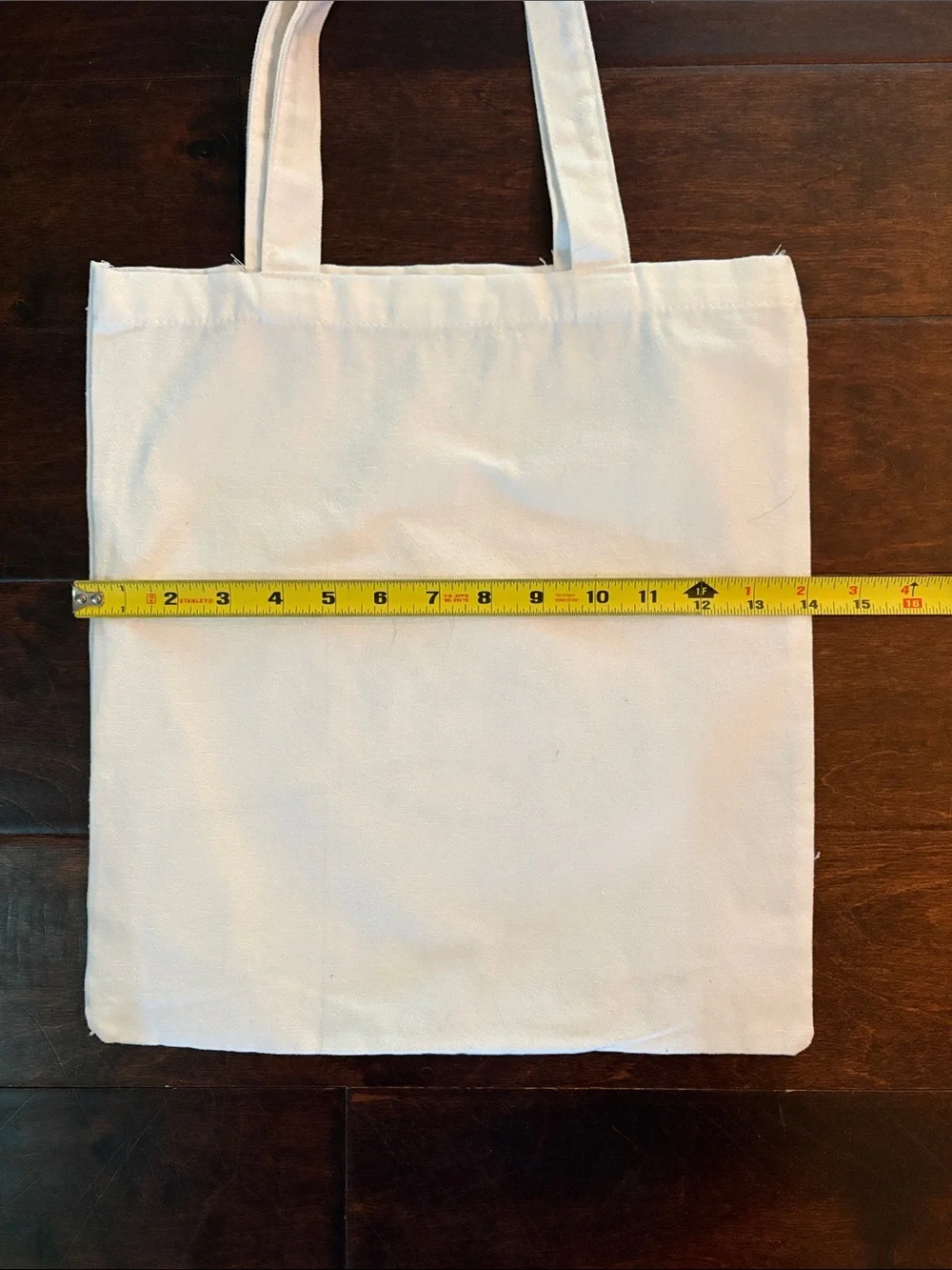 Party Canvas Tote Bag in White with Black Script